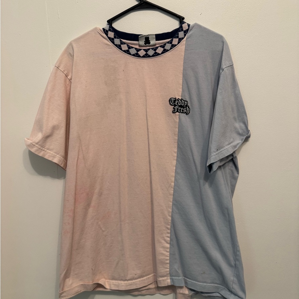 Teddy Fresh Pink and Blue Split Tee